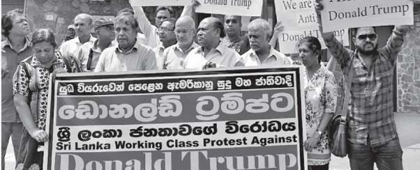 trump against protest colombo