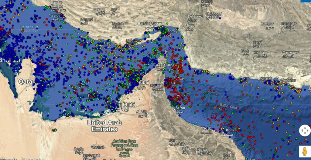 shipping traffic in strait of hormuz 28 feb credit polestar global